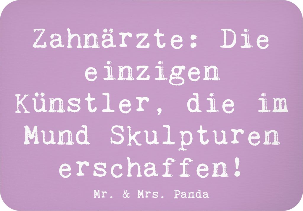 Mr. & Mrs. Panda magnet Spruch Zahnarzt Künstler - Lavendeltraum - Geschenk, wandmagnet, Einzigartigkeit, kreative Geschenke, Zahnärzte, personal...