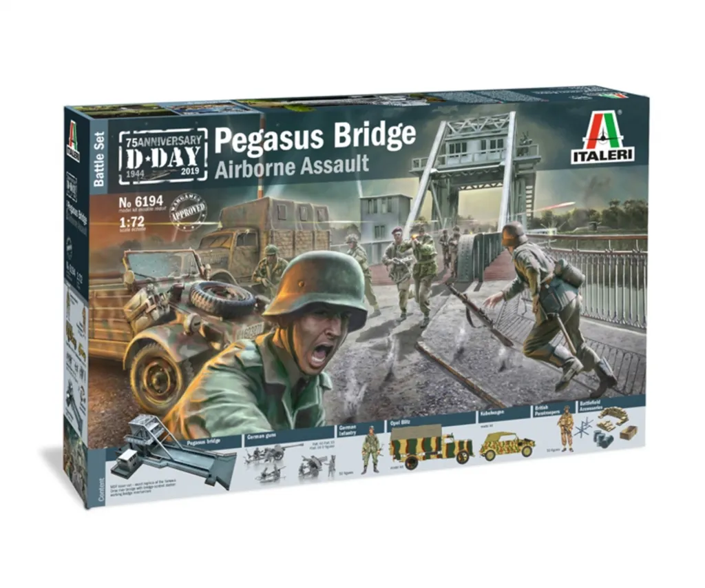 Maquette Kit Diorama 6194 Pegasus Bridge Airborne Assault 1:72 Italeri