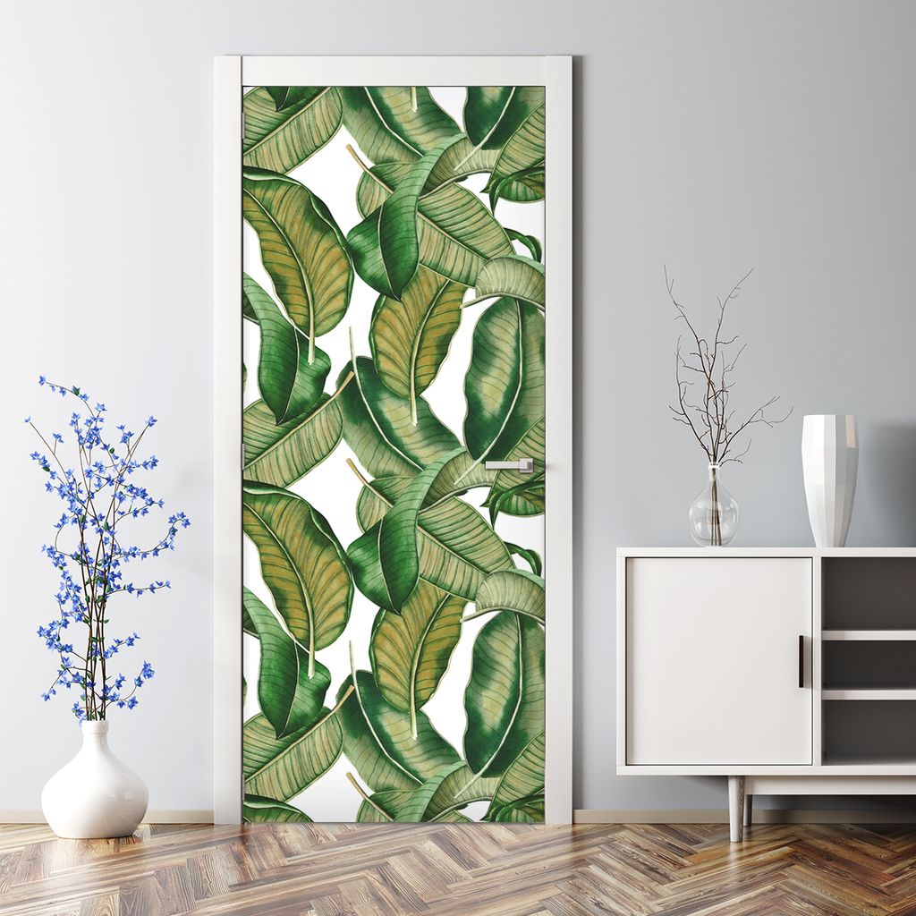 Dekorative Türposter Klebefolie selbstklebend Wandaufkleber Blätter Tropisch 85 x 200 cm