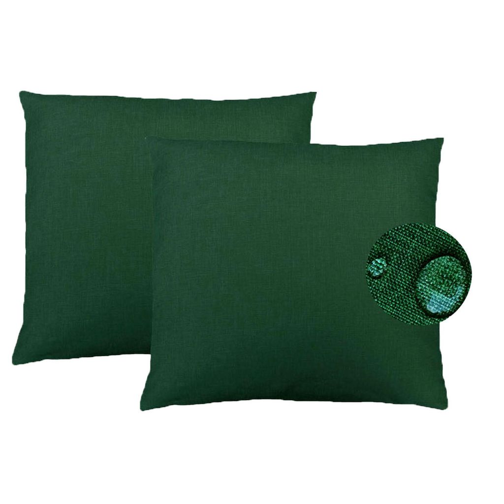 SAISON Leinenoptik 2er Set Kissenhülle 40 x 40 DUNKELGRÜN Leinen Optik grün Kissenbezug