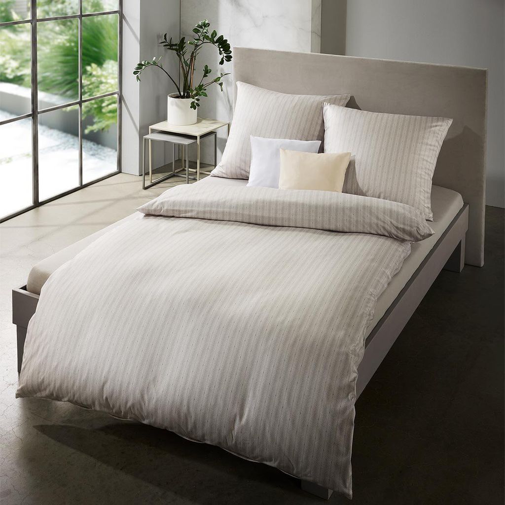 Fleuresse Interlock Jersey Bettwäsche Black Premium Aveiro grau 155x220 cm + 80x80 cm