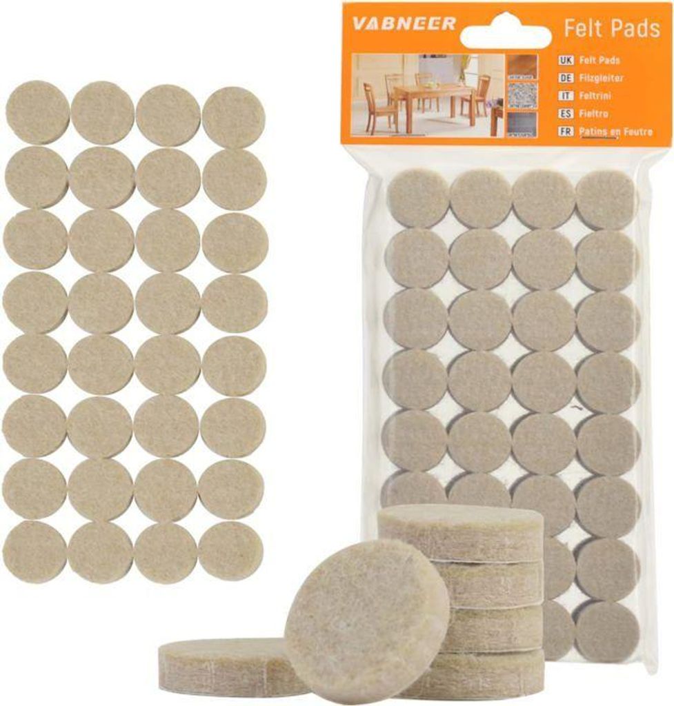 128 Filzgleiter, 20 mm, beige, selbstklebende Bodenschutz-Filzgleiter, 5 mm dick, Möbelgleiter