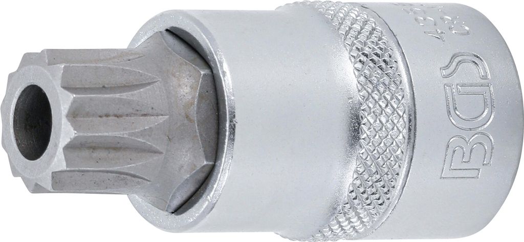BGS 4356 Bit-Einsatz 12,5 (1/2) Innenvielzahn mit Bohrung, M16x58 mm