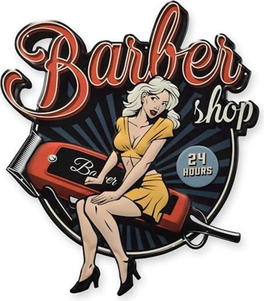 Décoration murale Barber Shop vintage pour aménager un salon de coiffure rétro