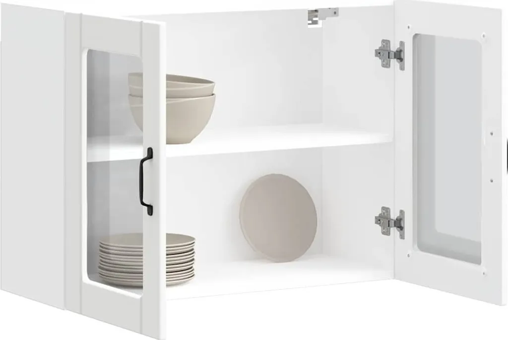 Best Möbel Pensile da cucina con anta in vetro Lucca Bianco in legno - Armadi da cucina Cloris New9033013 1pacco