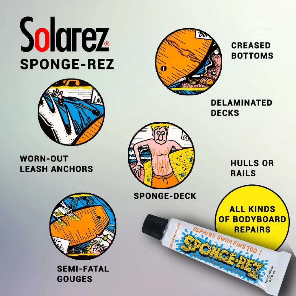 Solarez Sponge-rez 2oz Kit de Réparation Multicolore pour Bodyboard Pro
