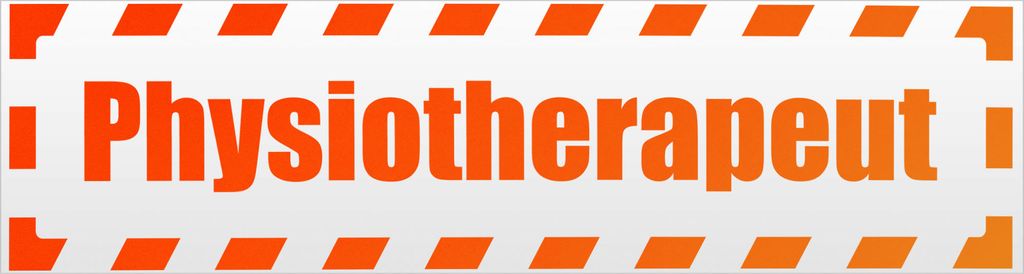 Kiwistar Physiotherapeut gestreift Magnetschild Schild magnetisch - 30cm Neonorange - Magnetfolie für Auto PKW Kfz