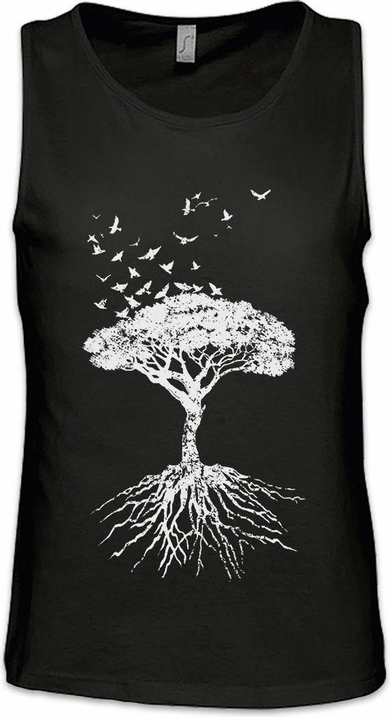 Urban Backwoods Yggdrasil Tree Logo VII, Ärmelloses T-Shirt, Farbe: Schwarz, Größe: XL