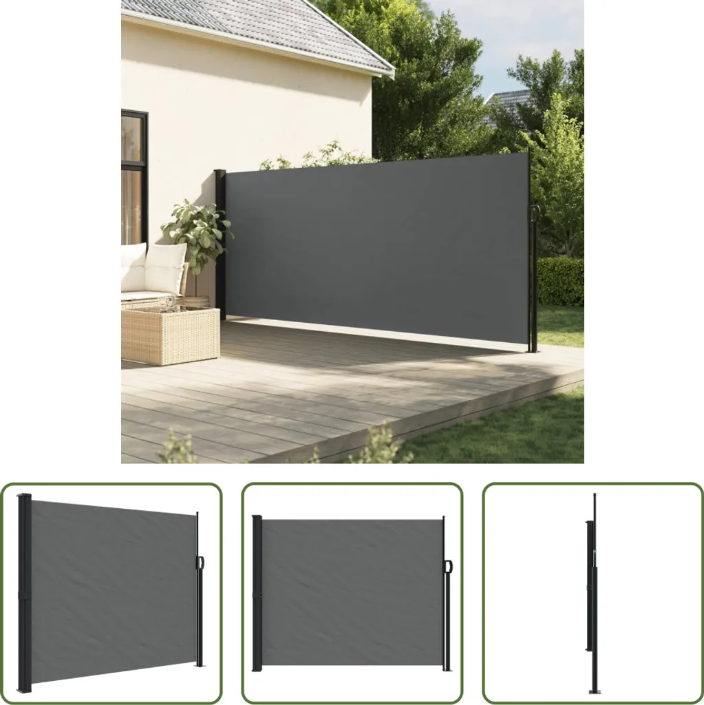 Tenda Laterale Estensibile Antracite 160x300 cm | Privacy e Ombra