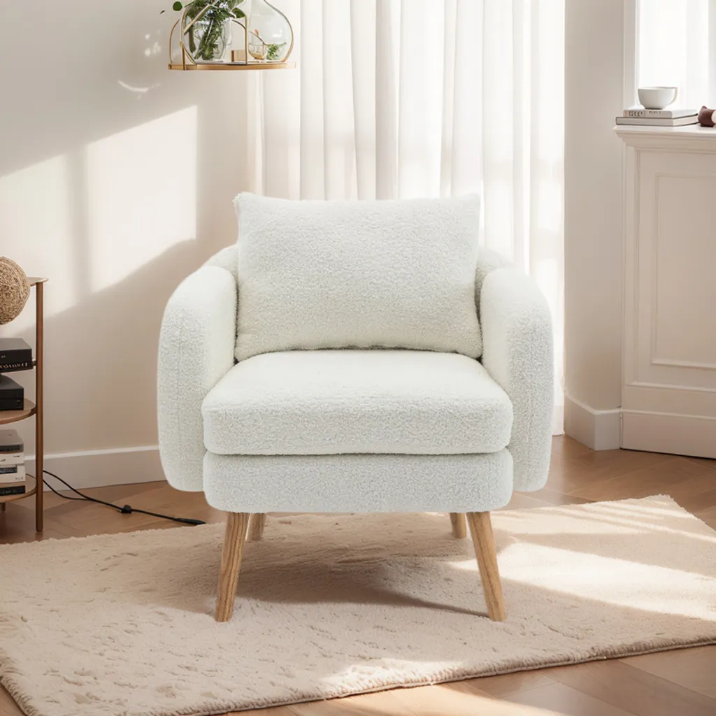 Fauteuil de canapé confortable pour coin lecture et détente en peluche