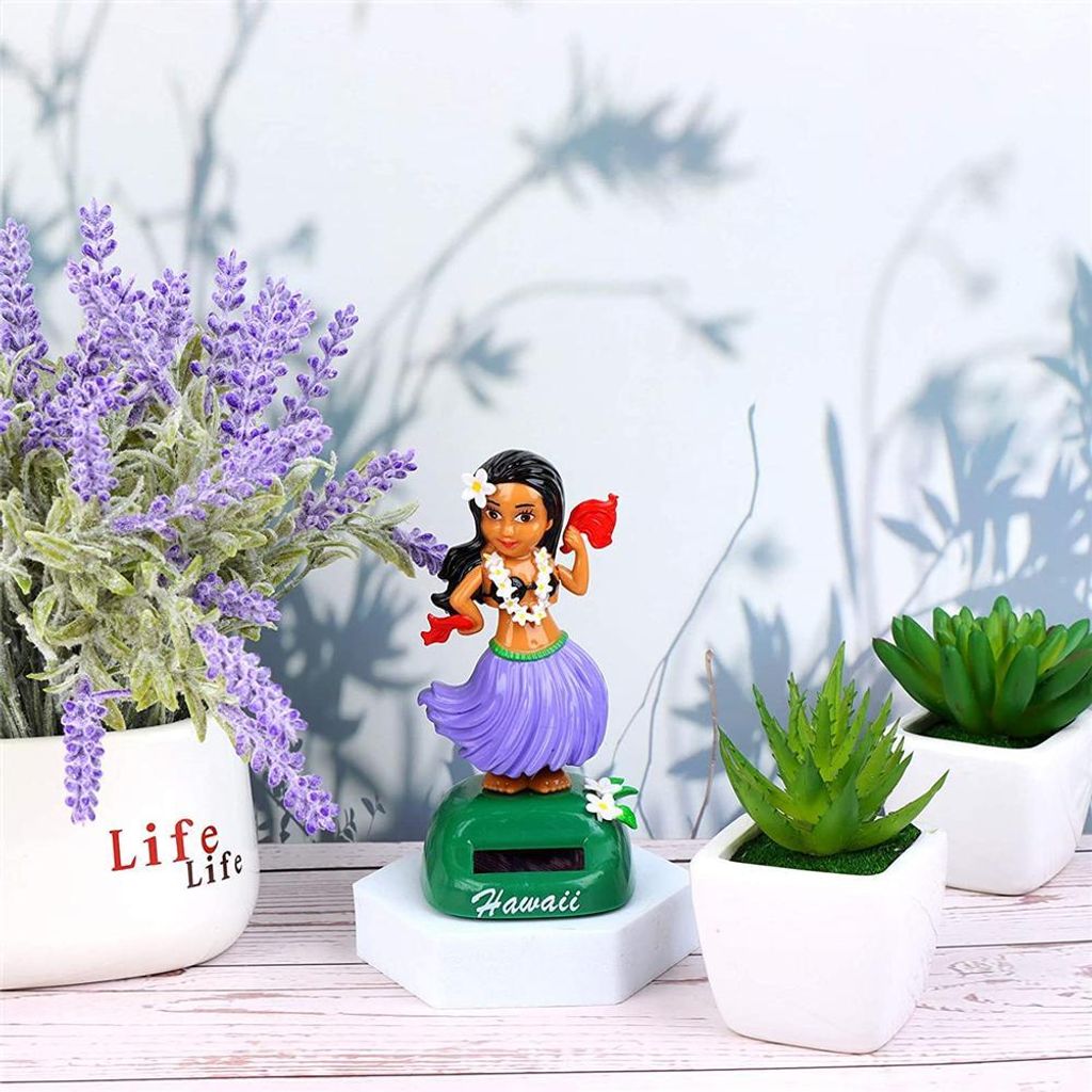 Solar Hawaiian Dance Figur Auto Dashboard Spielzeug schön mit Panel schütteln Kopfpuppen Tanz für Schlafzimmer Familienschreibtisch