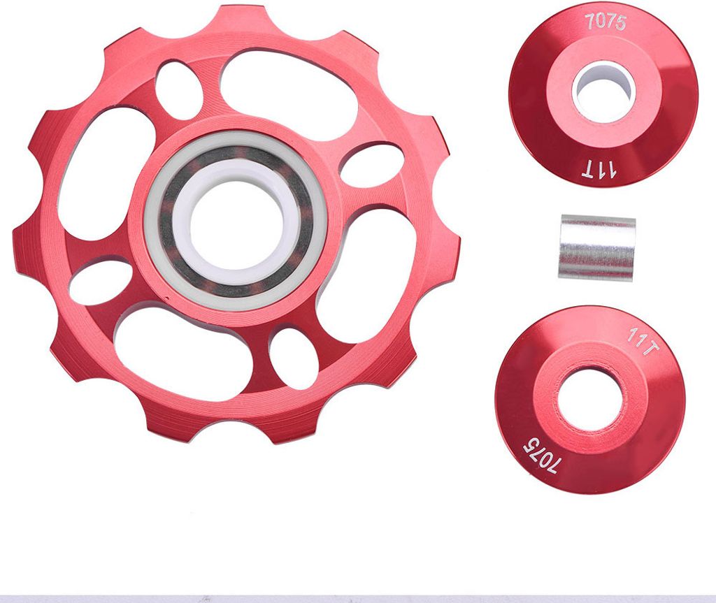 11t Jockey Wheel Heckummeur -Riemenscheibe für Mountain Bike Fahrrad -Ersatzteile (rot)