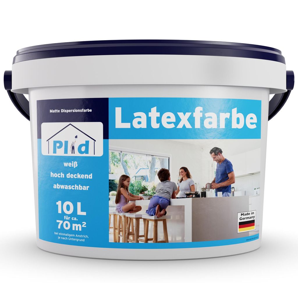 Plid Latexfarbe 10L Weiß matt / Abwaschbare Innenfarbe für Produktbild 