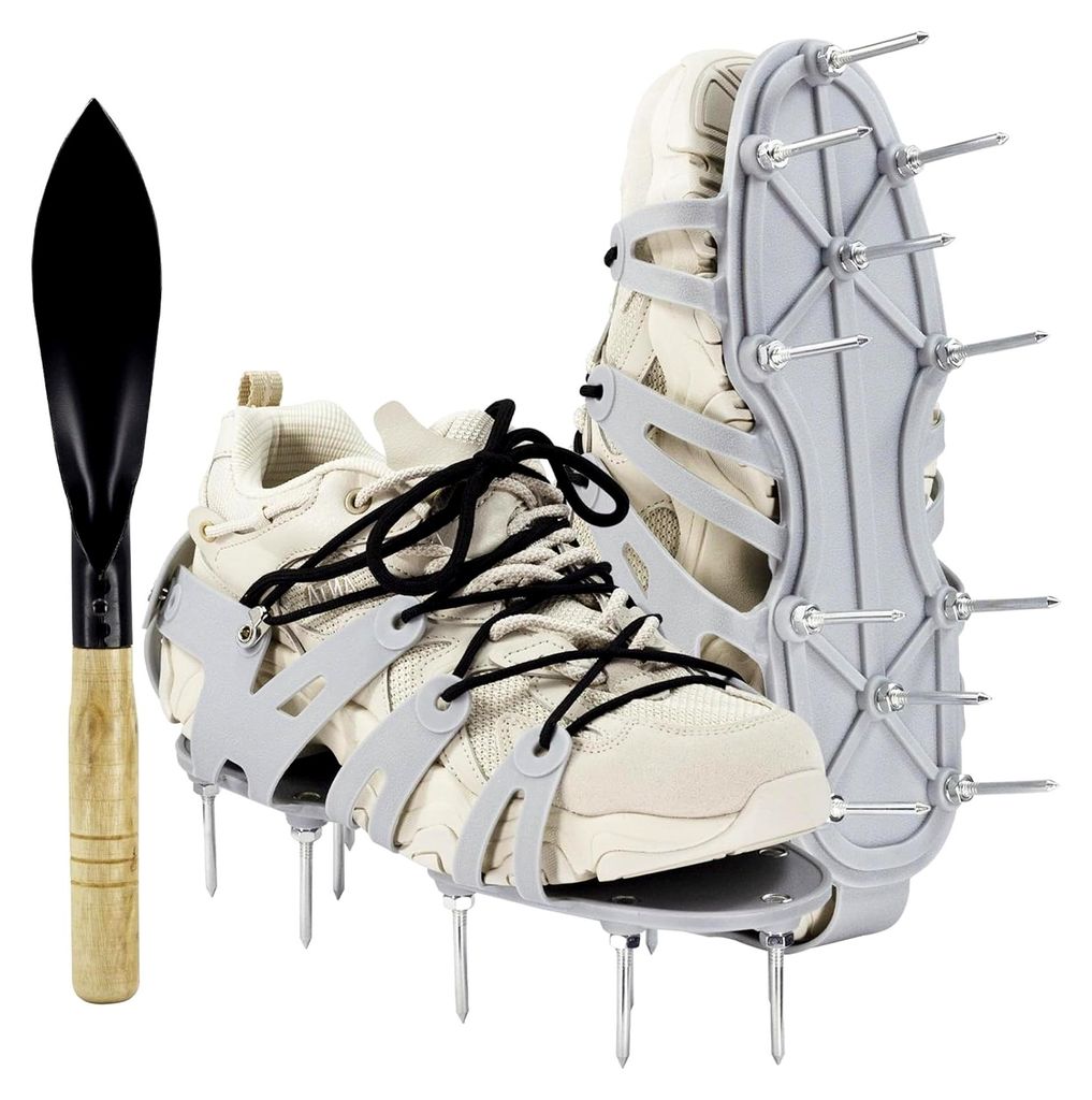 Rasenbelüftungsschuhe mit Nageln, inklusive Garten-Schaufel zur Rasenbelüftung, 5,7 cm Nagel Gartengeräte, geeignet für Rasenschuhe zur Belüftung