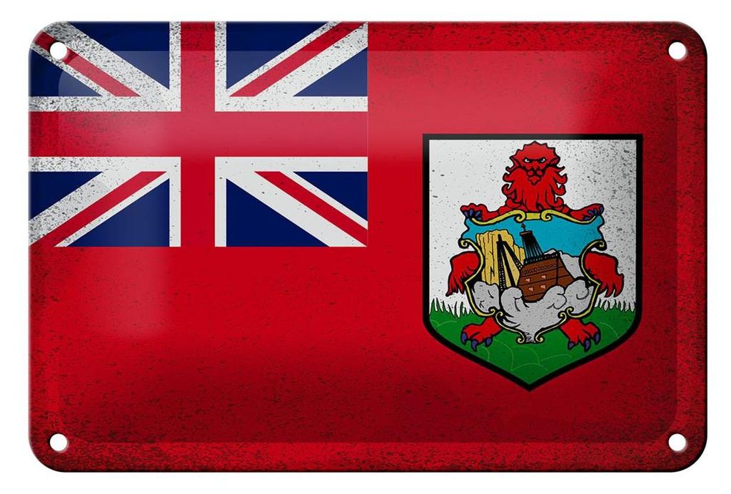 Blechschild Flagge Bermudas 18x12cm Flag of Bermuda Vintage