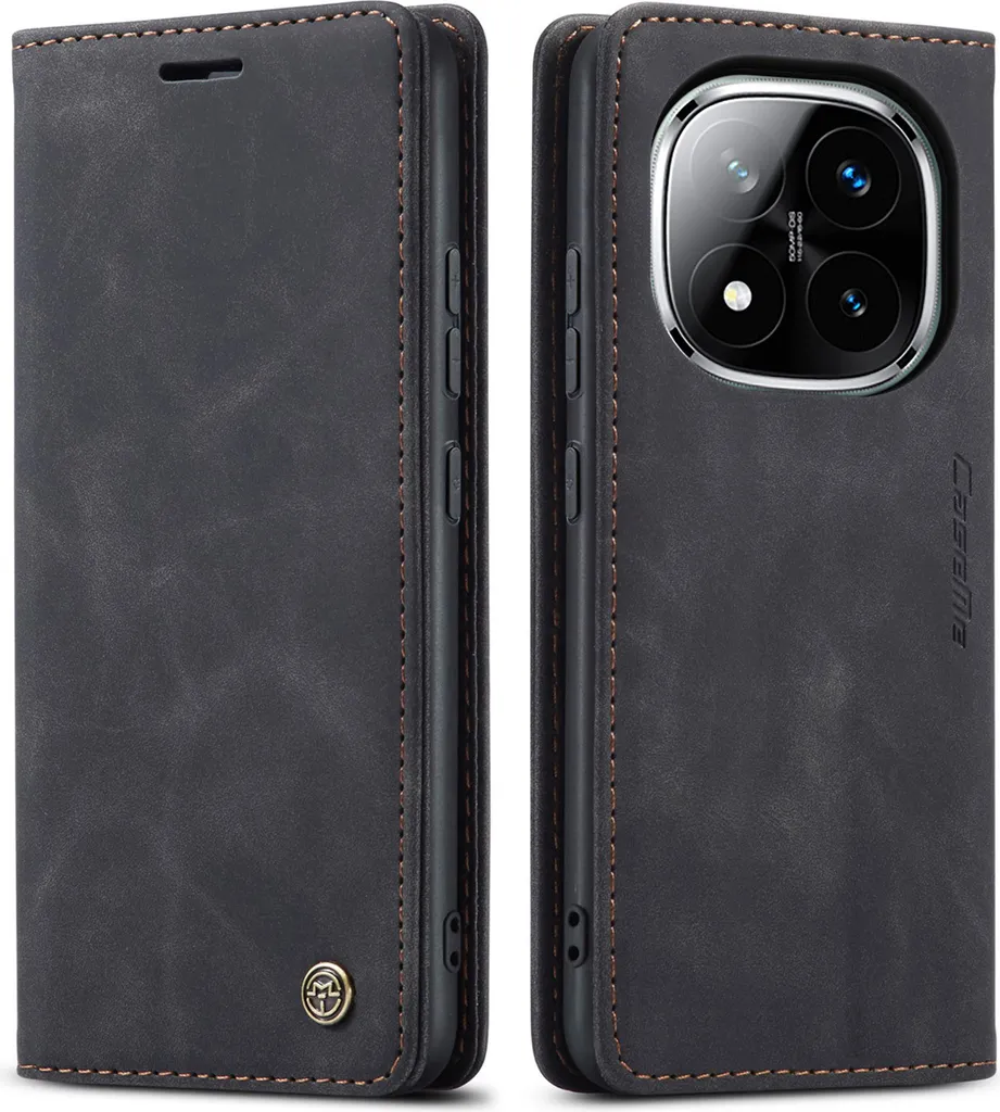 Custodia Xiaomi Redmi Note 14 Pro/Note 14 Pro+ 5G - Pelle Retro Nera - 8