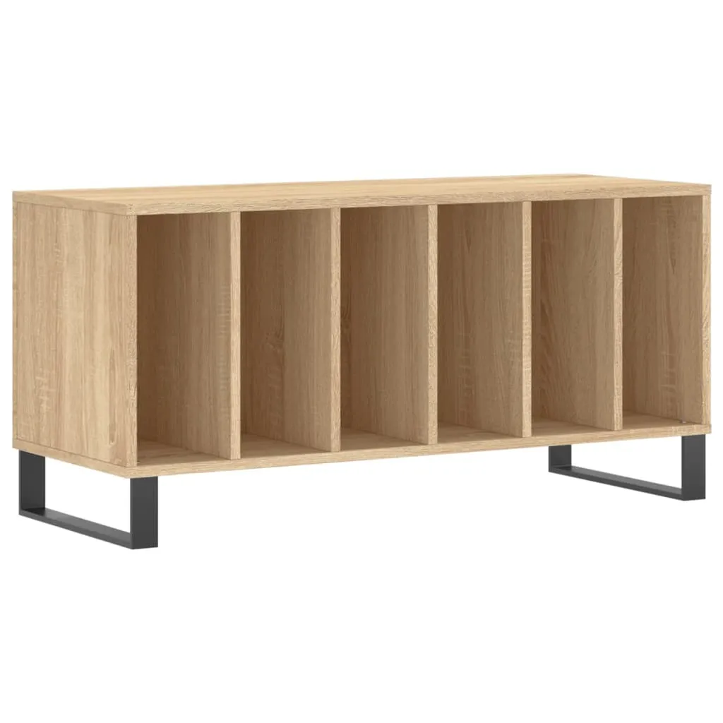 SYFAX™ Mobile Porta Dischi Rovere Sonoma 100x38x48cm Legno Multistrato