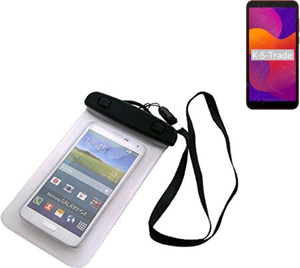 K-S-Trade Schutz Hülle Handy Hülle Kompatibel mit Huawei Honor 9S Beach Bag wasserdicht 16cm x 10cm Schutzhülle Staub Sand Flachwasser Beachbag
