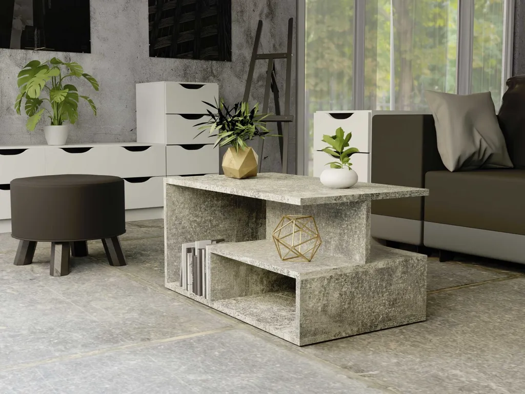 Table basse béton Prima grise : design solide et facile d'entretien - 4