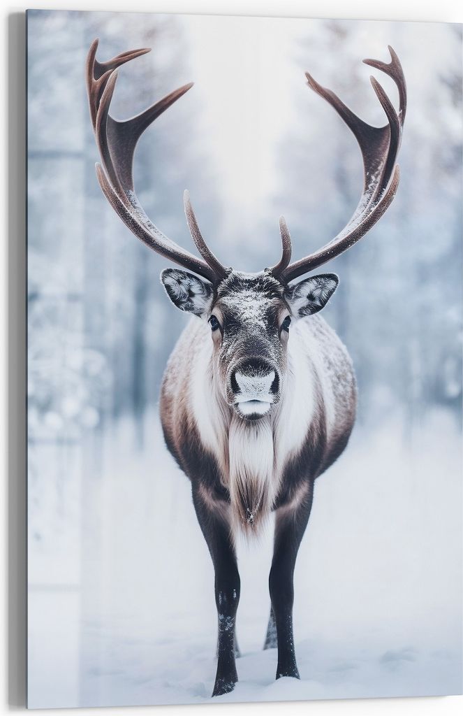 DEQORI Magnettafel Glas 60x90 cm 'Winterliche Majestät' beschreibbar Whiteboard Küche