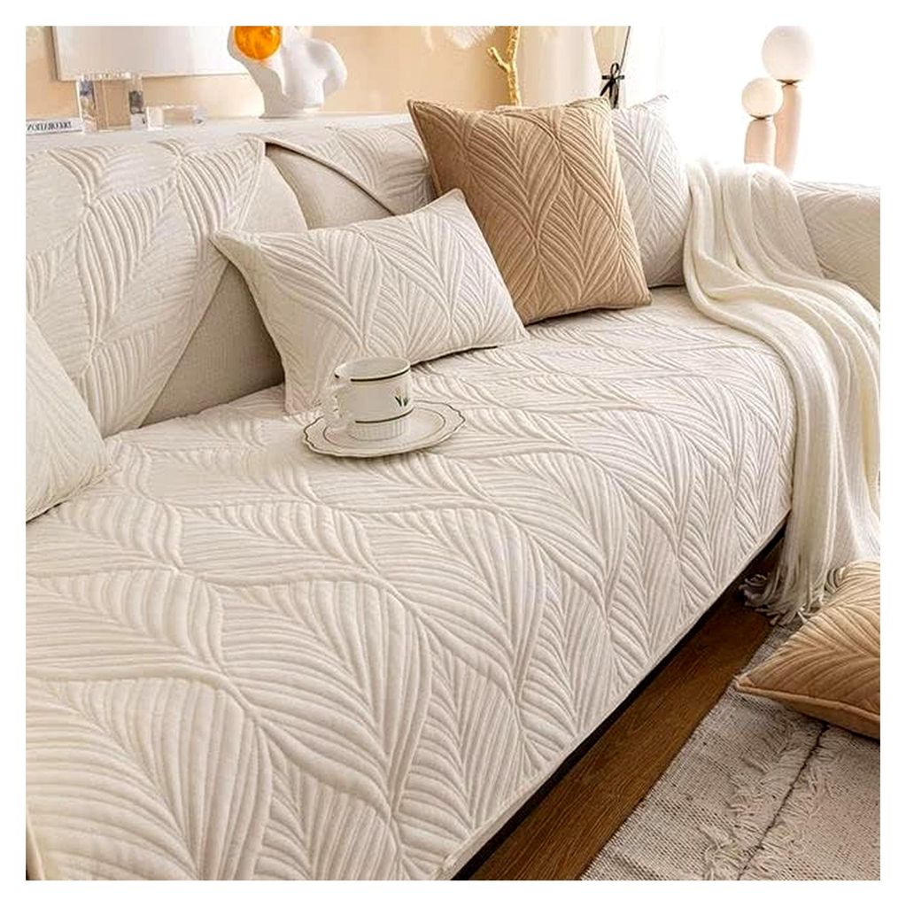 Samt Sofabezug für 1 2 3 4 Sitzer L-Form Ecksofa/Couch Überwurfdecke, rutschfeste Sofahusse (Farbe: U, Größe: 110x210cm)