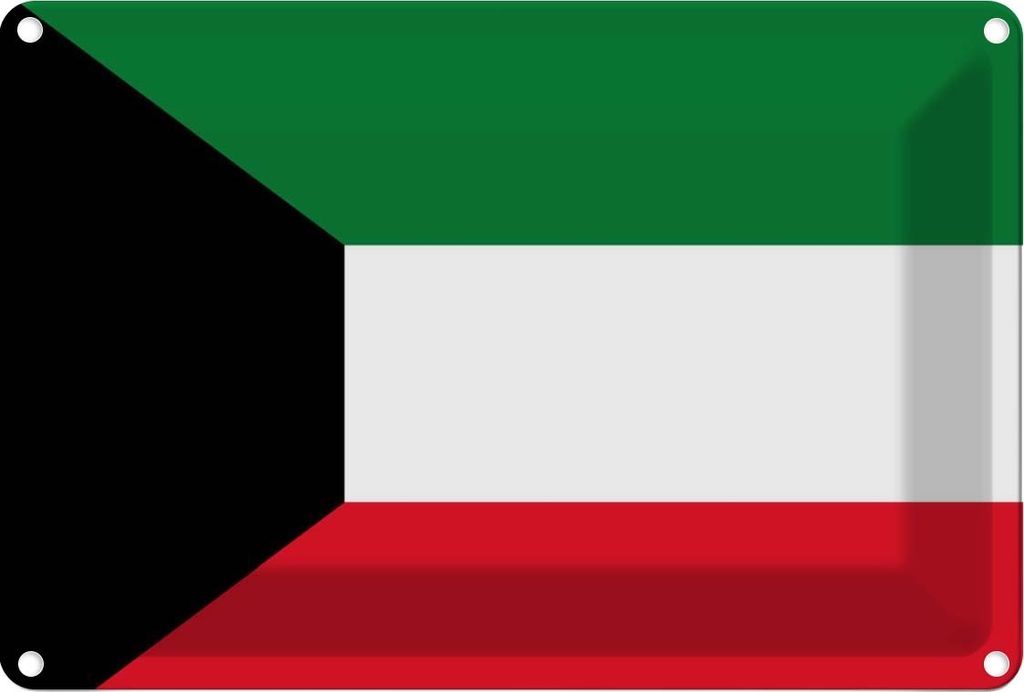 vianmo Blechschild 12x18 cm Kuwaits Kuwait Flagge Fahne Wappen