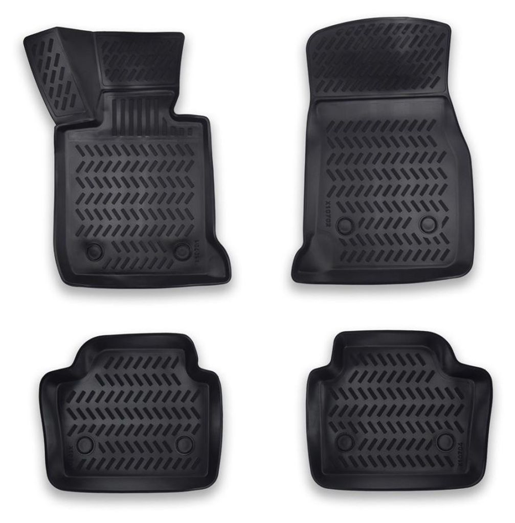 4-teiliges Set 3D-Gummifußmatten für Coupé aus TPE-Gummi X-Series für BMW 4er-Serie (F32, F33, F36) 2013–2020