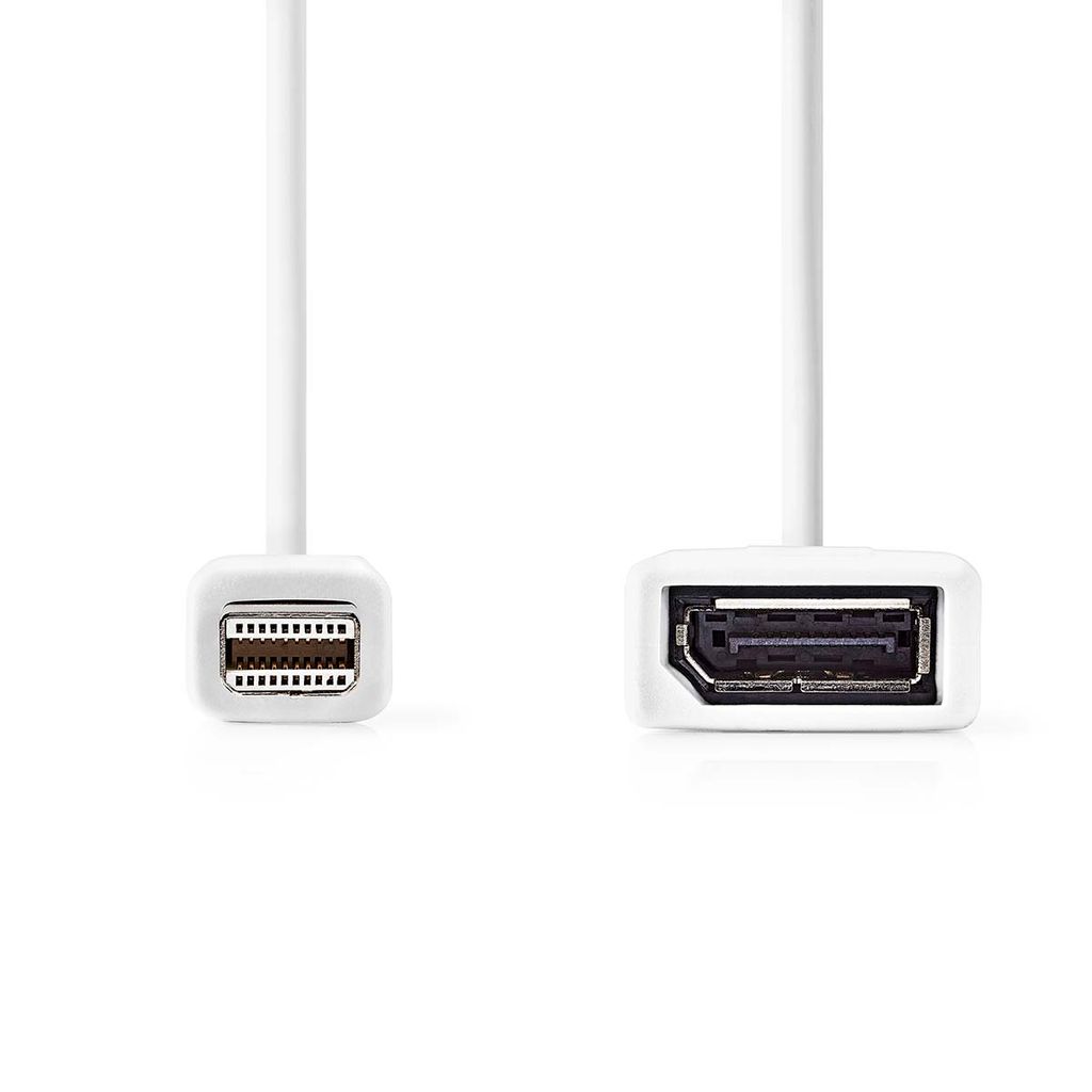 Nedis Mini Displayport-Kabel - DisplayPort 1.2 - Mini DisplayPort Stecker - DisplayPort Buchse - 21.6 Gbps - Vernickelt - 0.20 m - Rund - PVC - Wei...