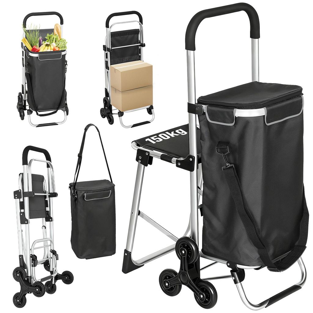 HOMCOM 3-in-1 Einkaufstrolley klappbar mit 40L Kapazität Produktbild 