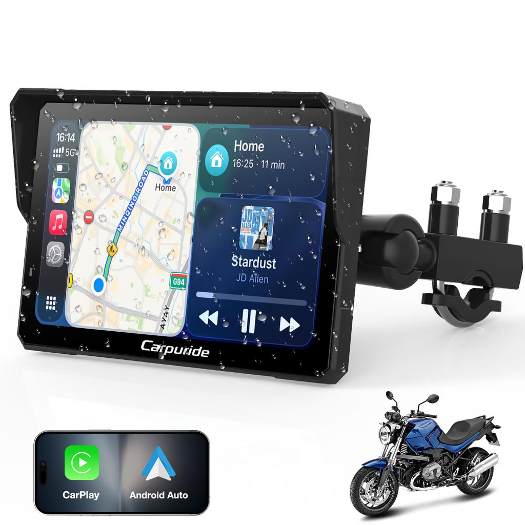 Carpuride 702 Motorrad GPS Carplay Bildschirm 7 Zoll Produktbild 