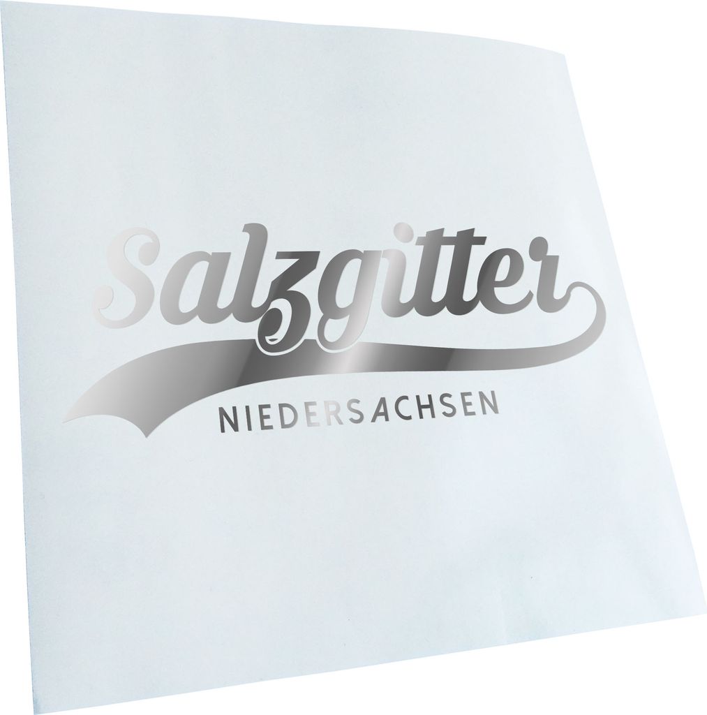 Kiwistar - Autoaufkleber - Salzgitter Niedersachsen - Chrom - 60x21cm - Aufkleber für Auto, Laptop, Fahrrad, LKW, Motorrad mehrfarbig JDM Decal Ra...