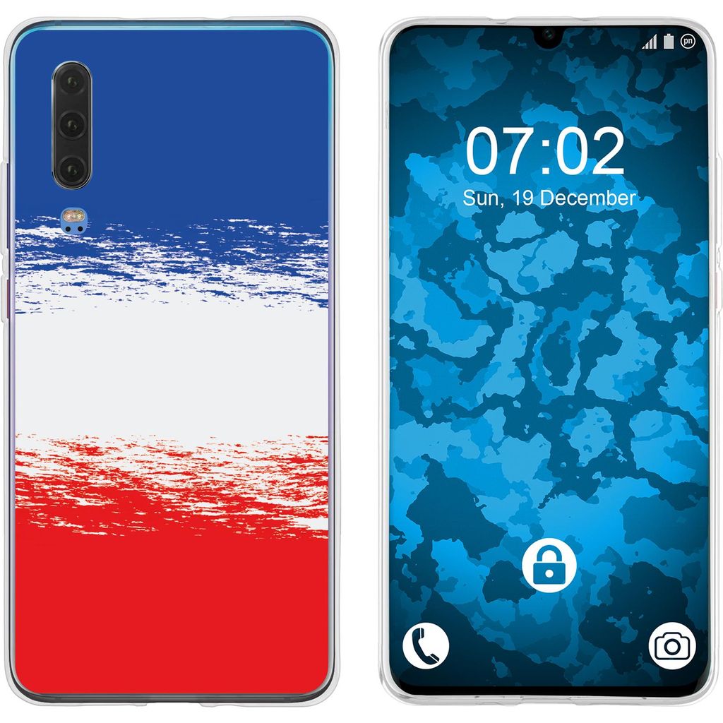 PhoneNatic Case kompatibel mit Huawei P30 Silikon-Hülle WM France M5