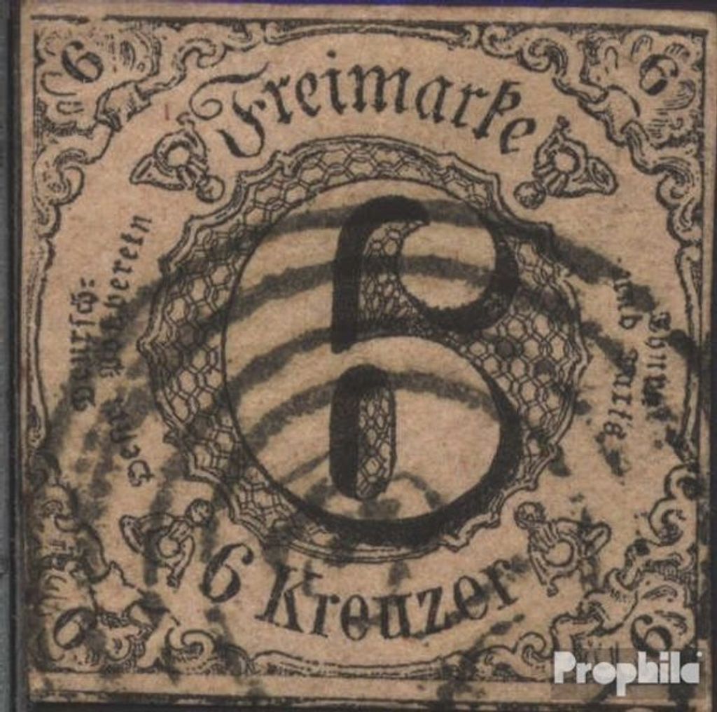 Briefmarken Thurn und Taxis 1852 Mi 9IA Pracht, normales t gestempelt Ziffer