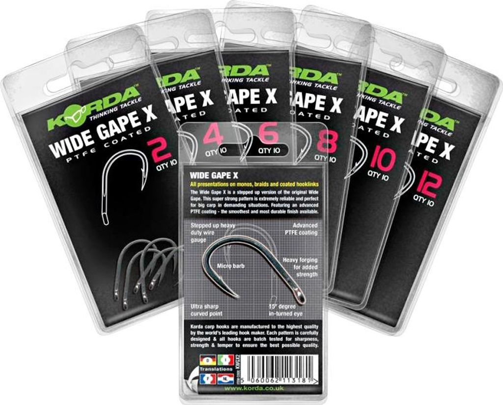 Korda Wide Gape X háčik veľkosti: 4 Obrázok produktu 
