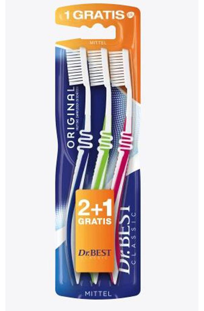 Dr.Best Zahnbürsten-Set 3-teilig: Weich, Mittel & Hart Produktbild 