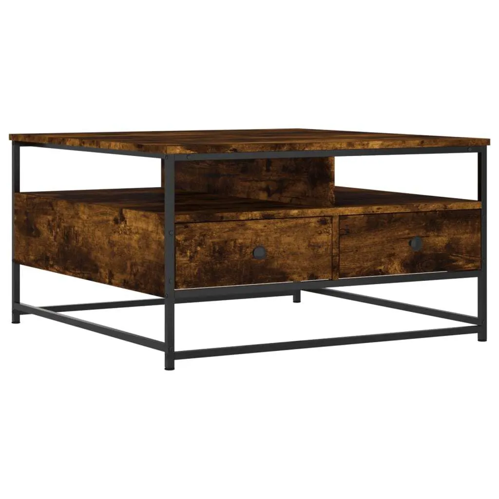 Tavolino in rovere fumé 80x80x45 cm materiale a base di legno