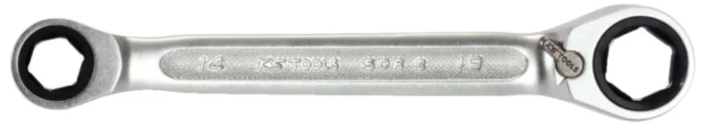 Clé polygonale à cliquet réversible bi-taille 14 et 19 mm KS TOOLS