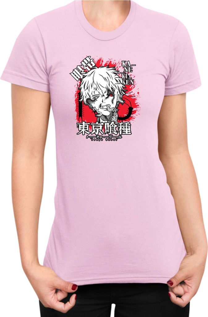 Damen T-Shirt Japan Anime Manga Tokyo Ghoul 02 Ghoul, Lady XS / Hellrosa
