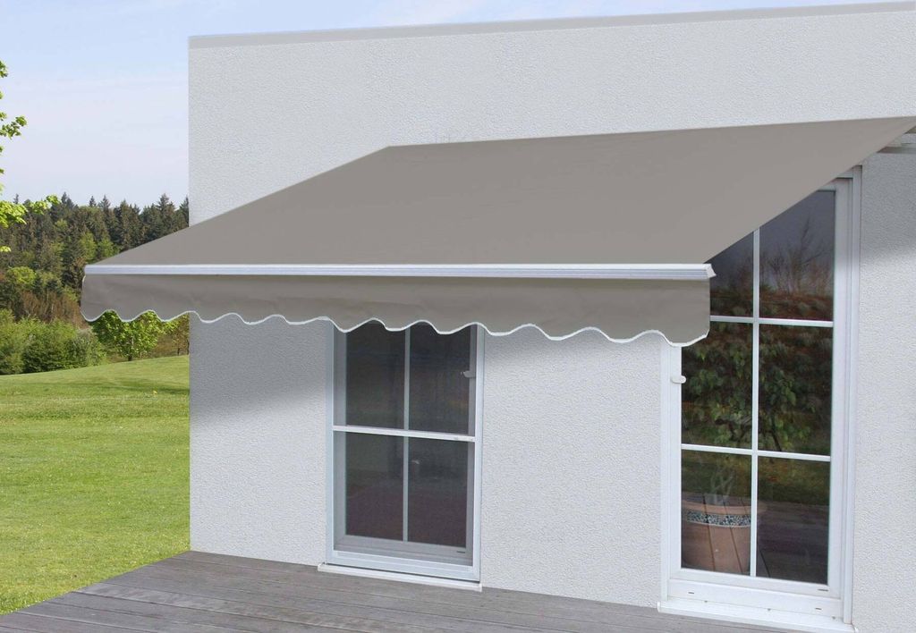 Alu-Markise T790, Gelenkarmmarkise Sonnenschutz 4x3m Polyester, grau-braun