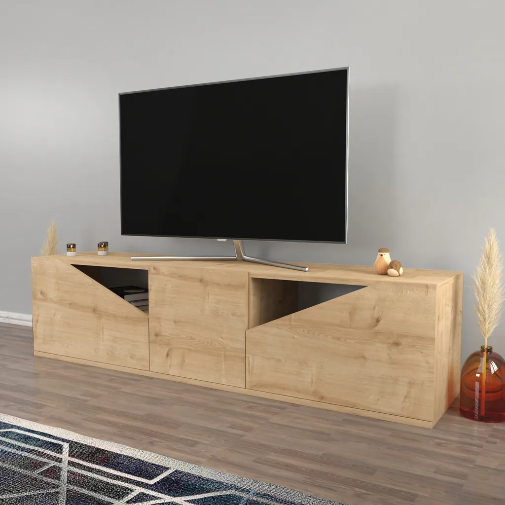 Meuble TV pour Salon Grand Format Decorotika Carson, Support TV 72 Pouces