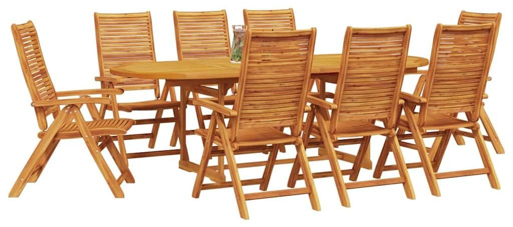 Garten Essgruppe 9 pcs Braun Massivholz Akazie