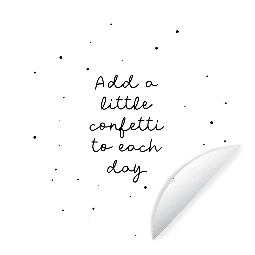 MuchoWow Runde Wandtattoo - Wandsticker Tapete Aufkleber Zitate - Sprichwörter - Jedem Tag ein wenig Konfetti hinzufügen - Mädchen - Kinder Ø...