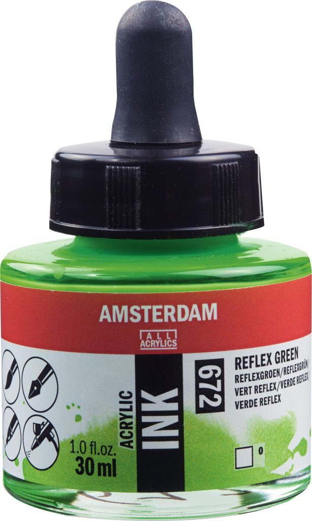 Amsterdam Acrylic Tinte Flasche 30 ml Reflexgrün 672
