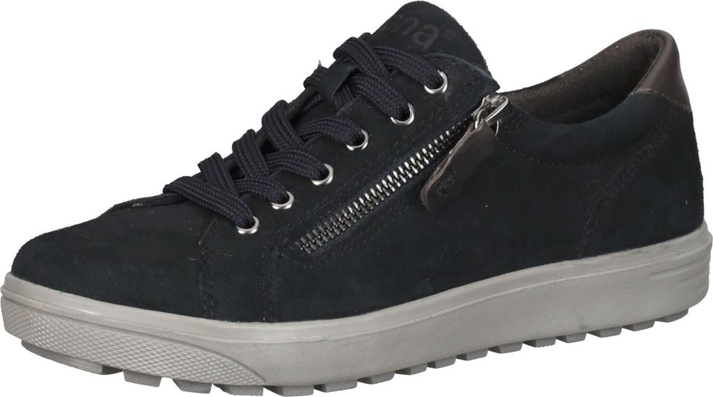 Jana Comfort Damen Echtleder Sneaker navy suede auch in Übergrößen, Damen:36 EU