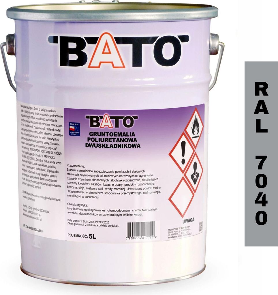 Zweikomponenten-Polyurethan-Grundierfarbe Grau Ral 7040 A 5 Produktbild 