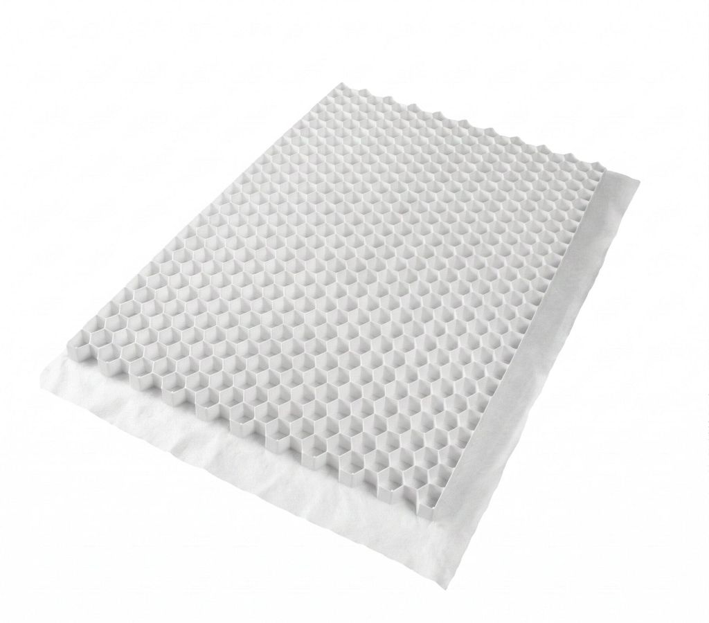 Kiesmatte mit Unkrautvlies HDPE Weiß 120 x 80 x 2,5 cm - Produktbild 