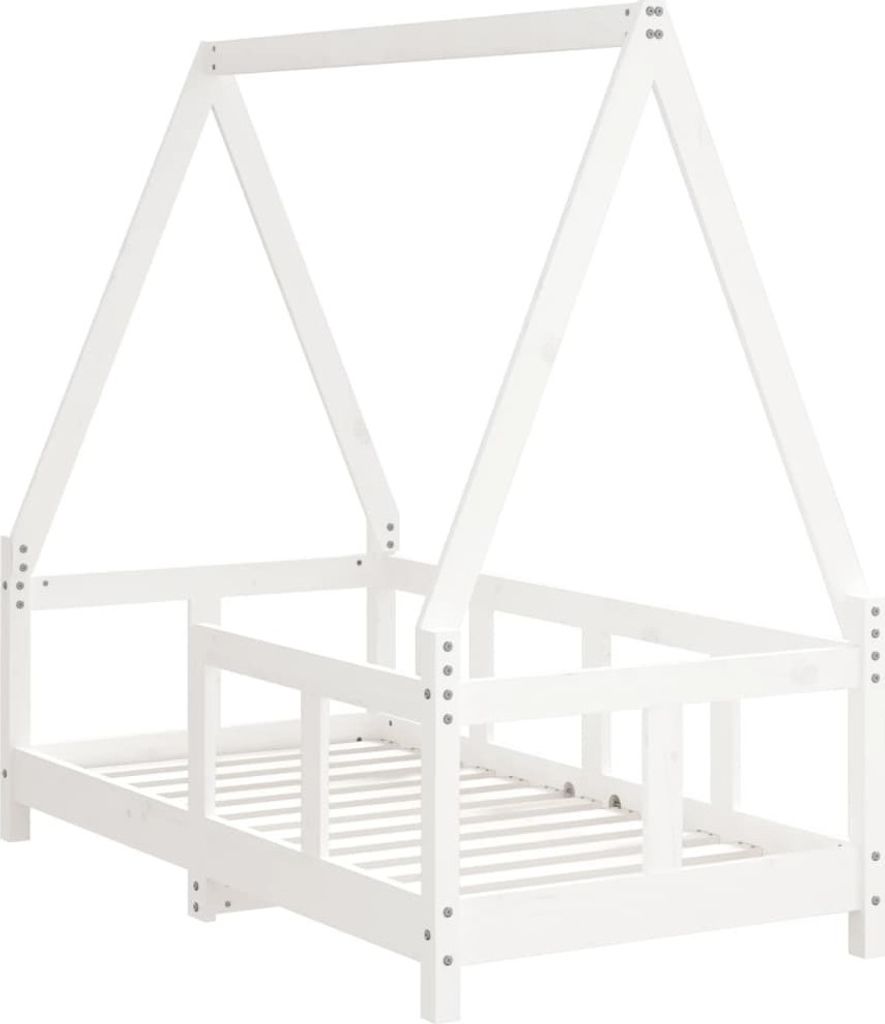 "2026 Aktion"Kinderbett - CLORIS - Jugendbett eleganten Design - Weiß 70x140 cm Massivholz Kiefer - NeuMöbel9476144