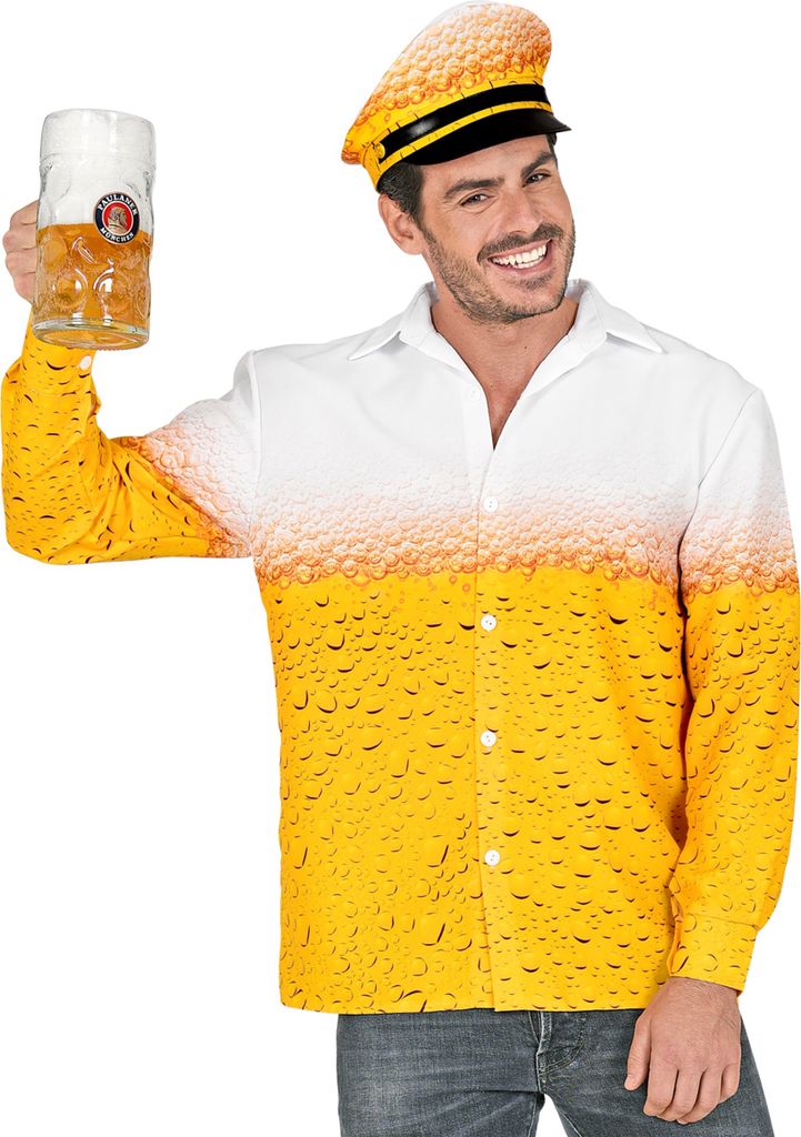 Bierschiffsführer-Kostüm für Herren weiß-gelb-schwarz Produktbild 