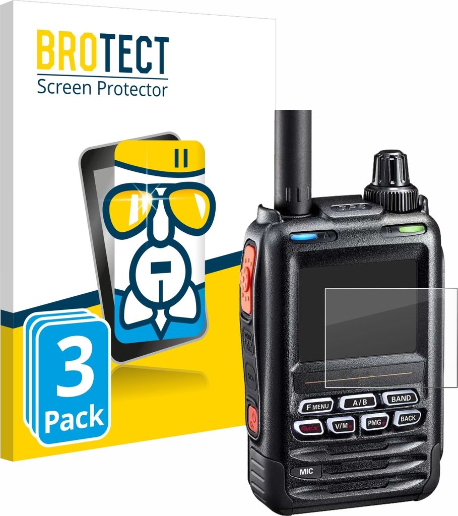 3x BROTECT Schutzglas für Yaesu FT-5DE/DR Schutzfolie Panzer Folie Glas Display Schutz klar