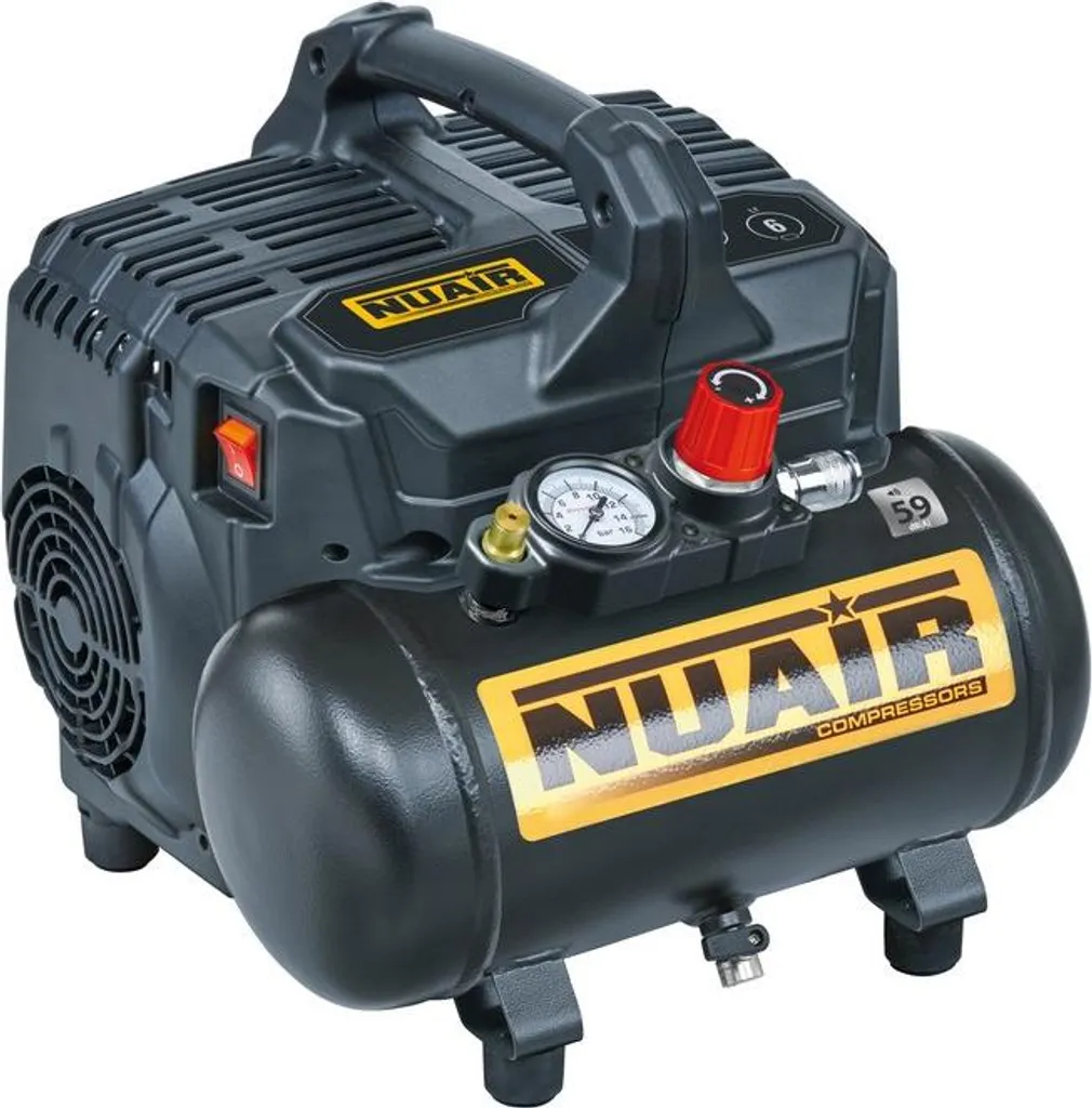 Compresseur d'air 6L ultra silencieux 59dB sans huile - 8 bar 1Km pro